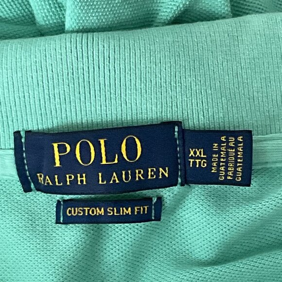 Polo Ralph Lauren Shirt Men 2XL Mint Green Slim Fit Short Sleeve Pony Preppy - Picture 3 of 12